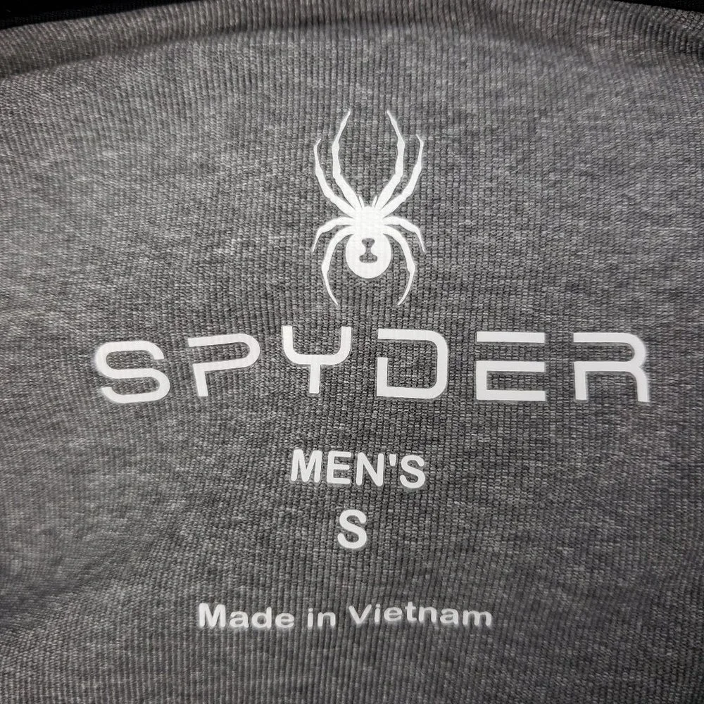 Spyder Full Zip Jacket Men's Small Gray Performance Hooded Athletic Outdoor Coat